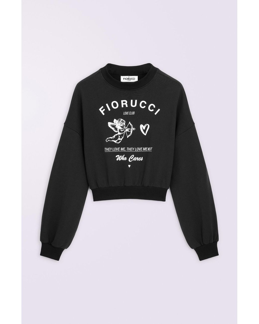 Fiorucci Black Cupid Love Club Crop Sweatshirt