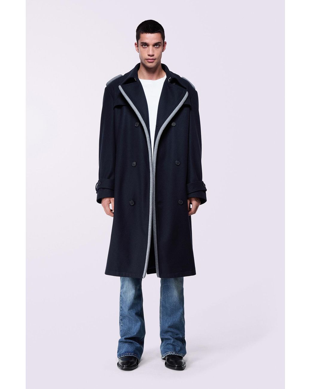 Fiorucci Blue Puff Trench Coat for men
