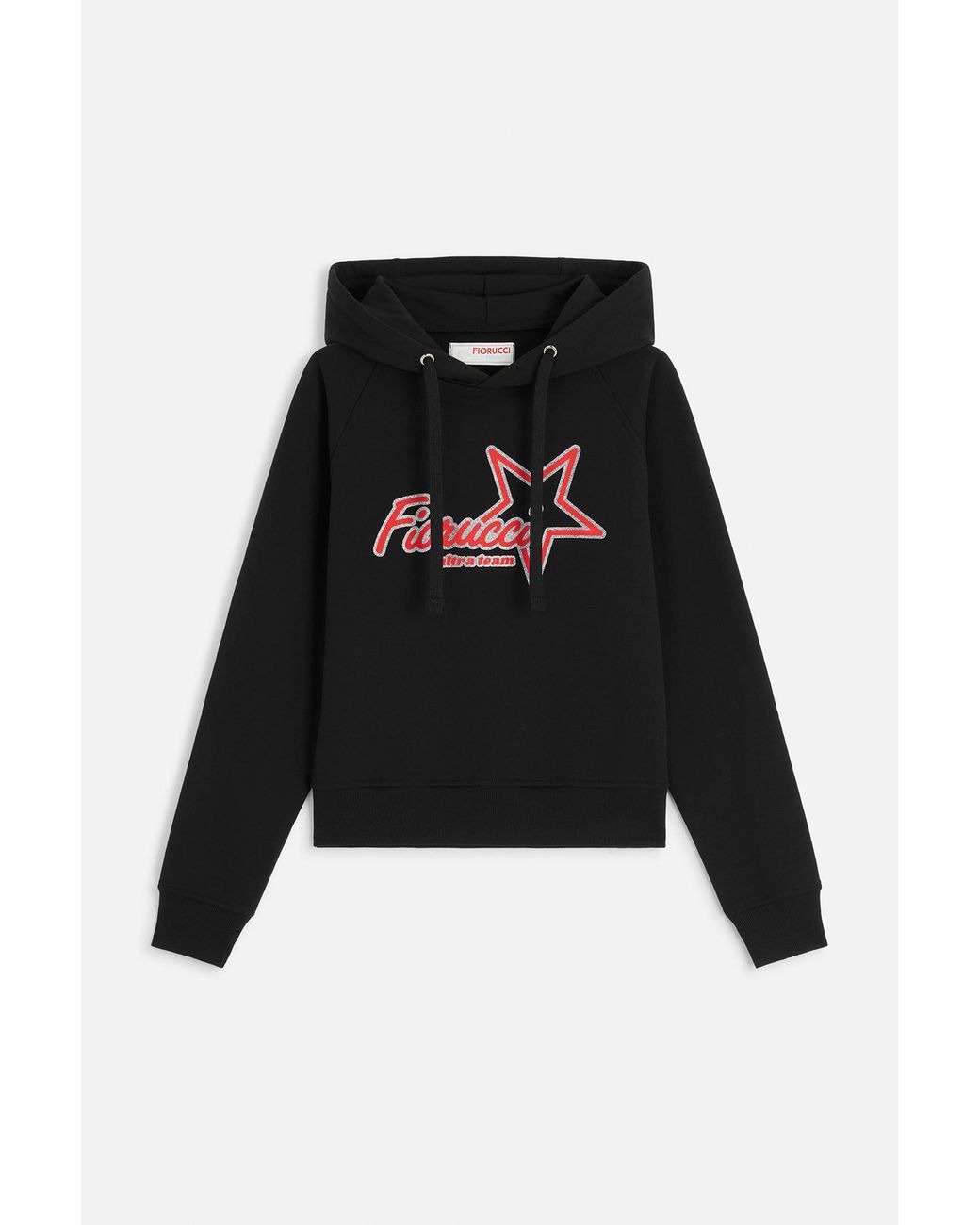 Fiorucci Black Ultra Team Glitter Star Logo Regular Hoodie