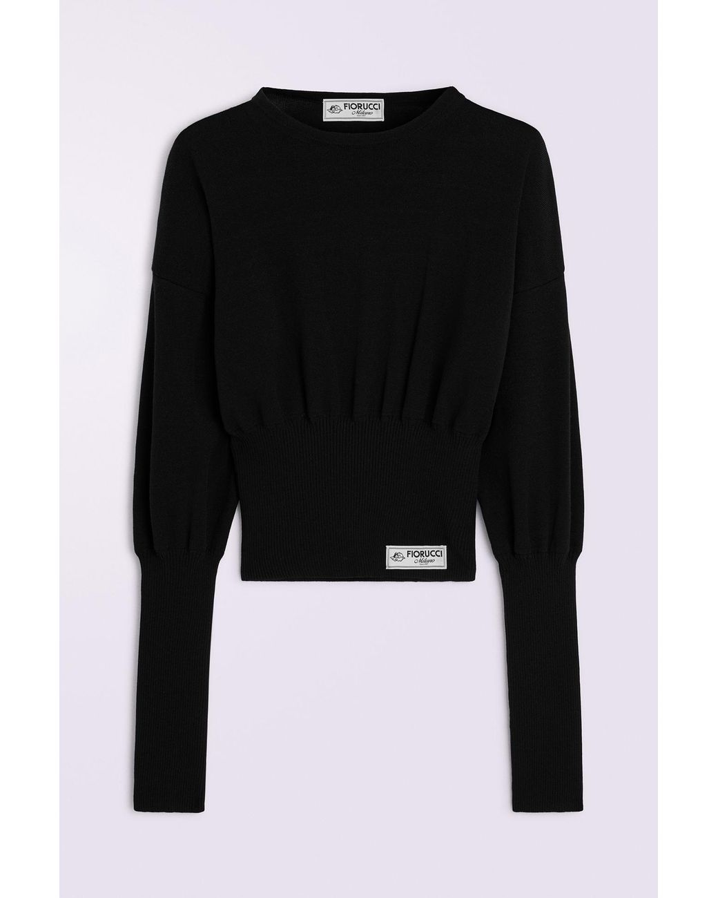 Fiorucci Black Puff Sleeves Knit Top