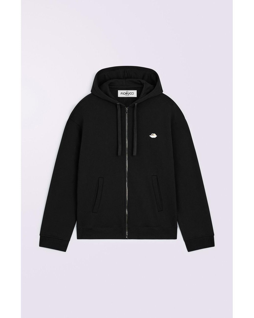 Fiorucci Black Angels Patch Zip-Up Hoodie