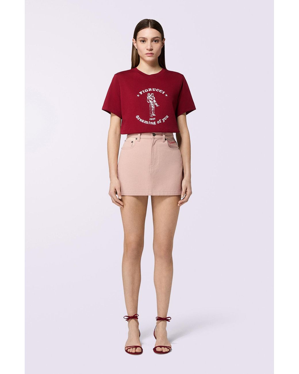 Fiorucci Red Denim Mini Skirt