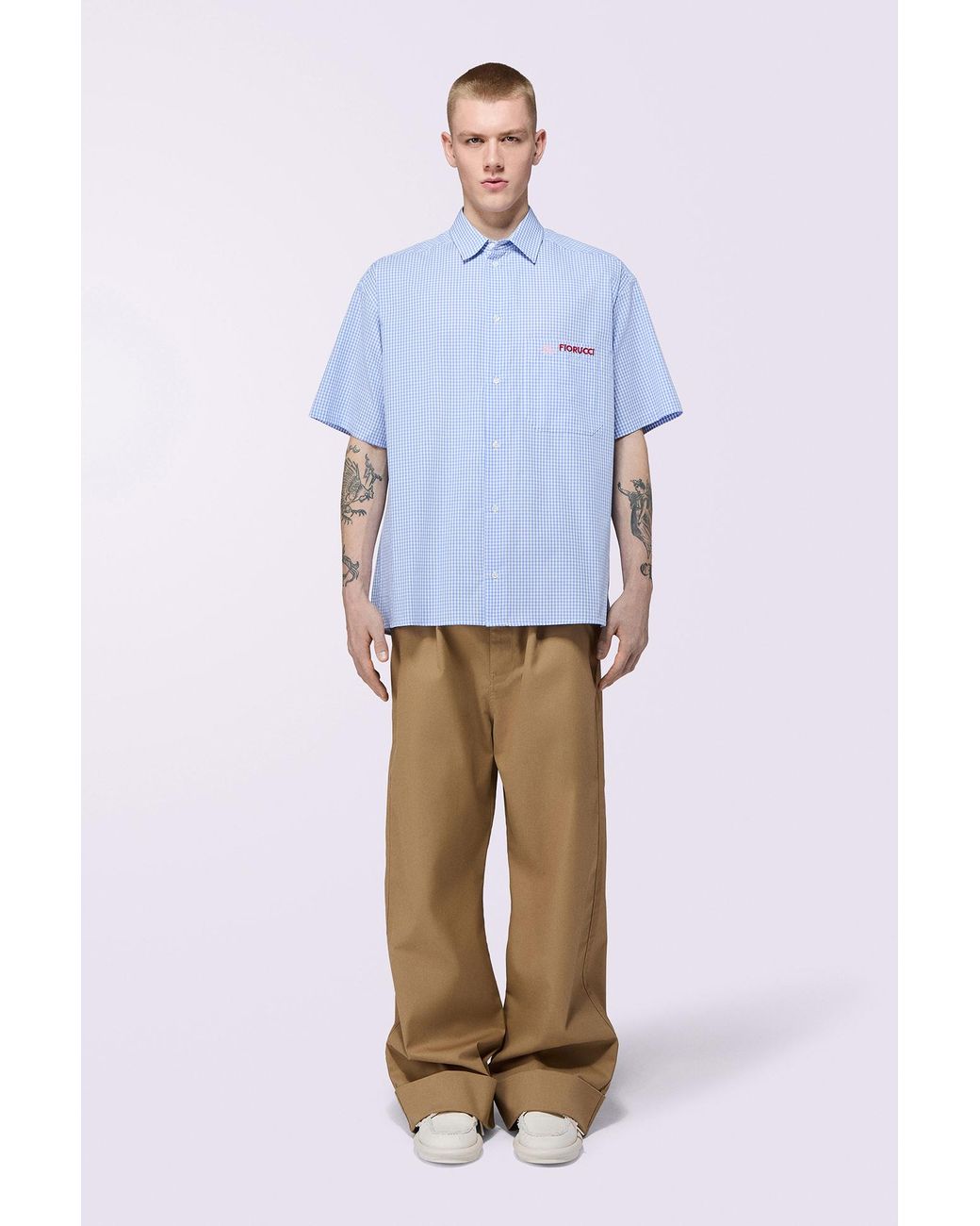 Fiorucci White Embroidered Baggy Trousers for men