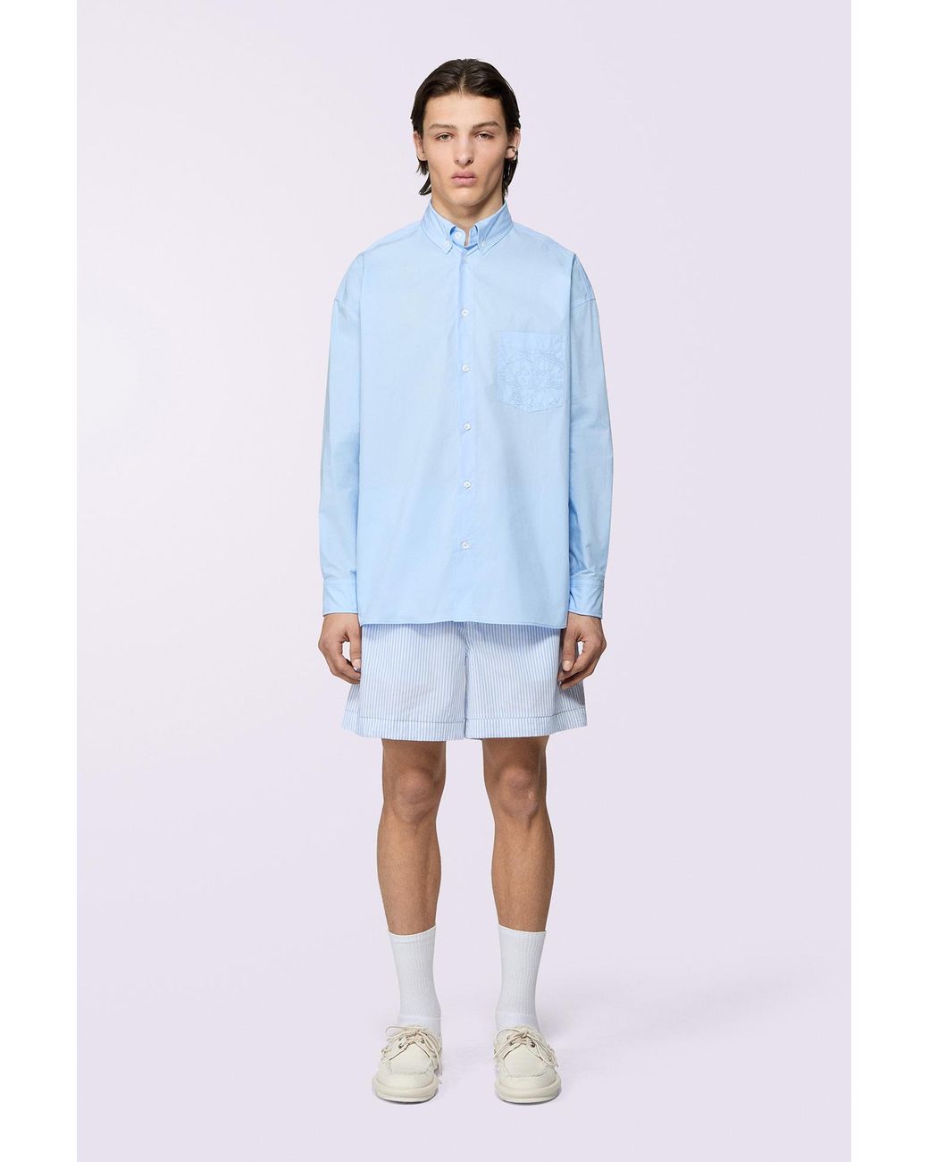 Fiorucci Blue Embroidered Angels Shirt for men
