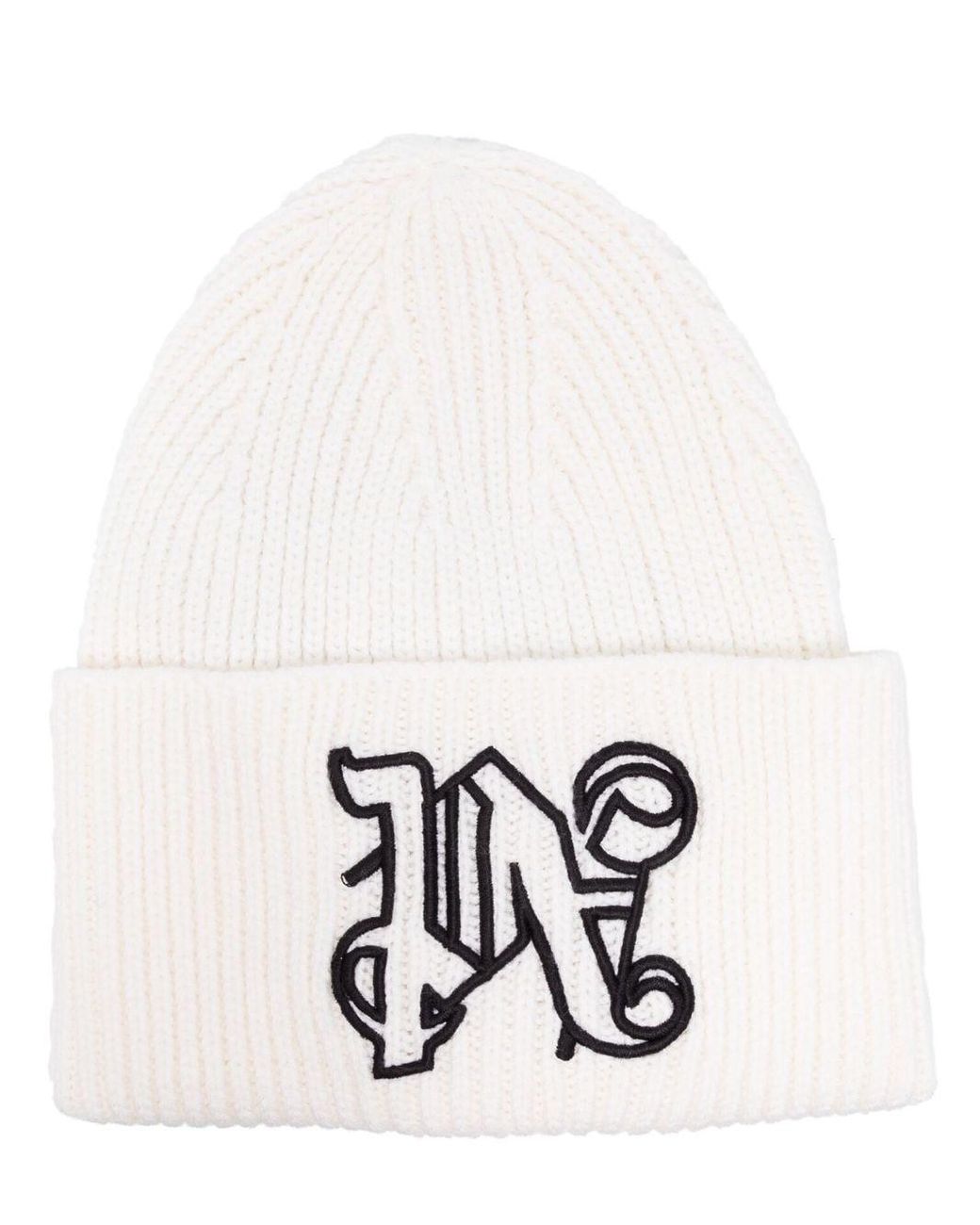 Palm Angels Black Monogram Beanie