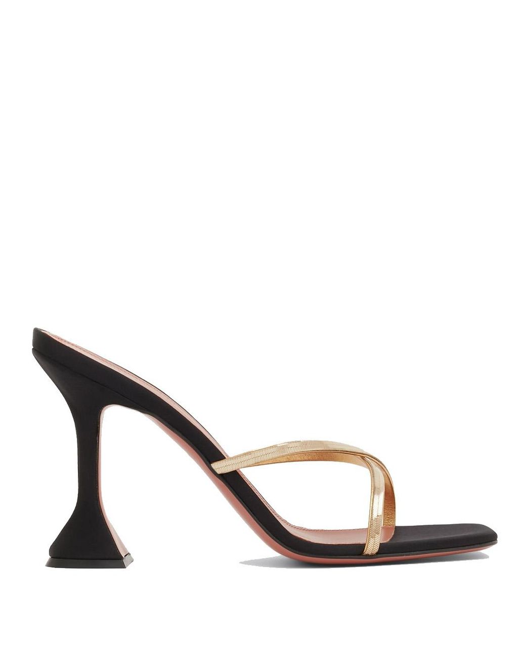 AMINA MUADDI Henson Cross Slipper Satin Black | Lyst