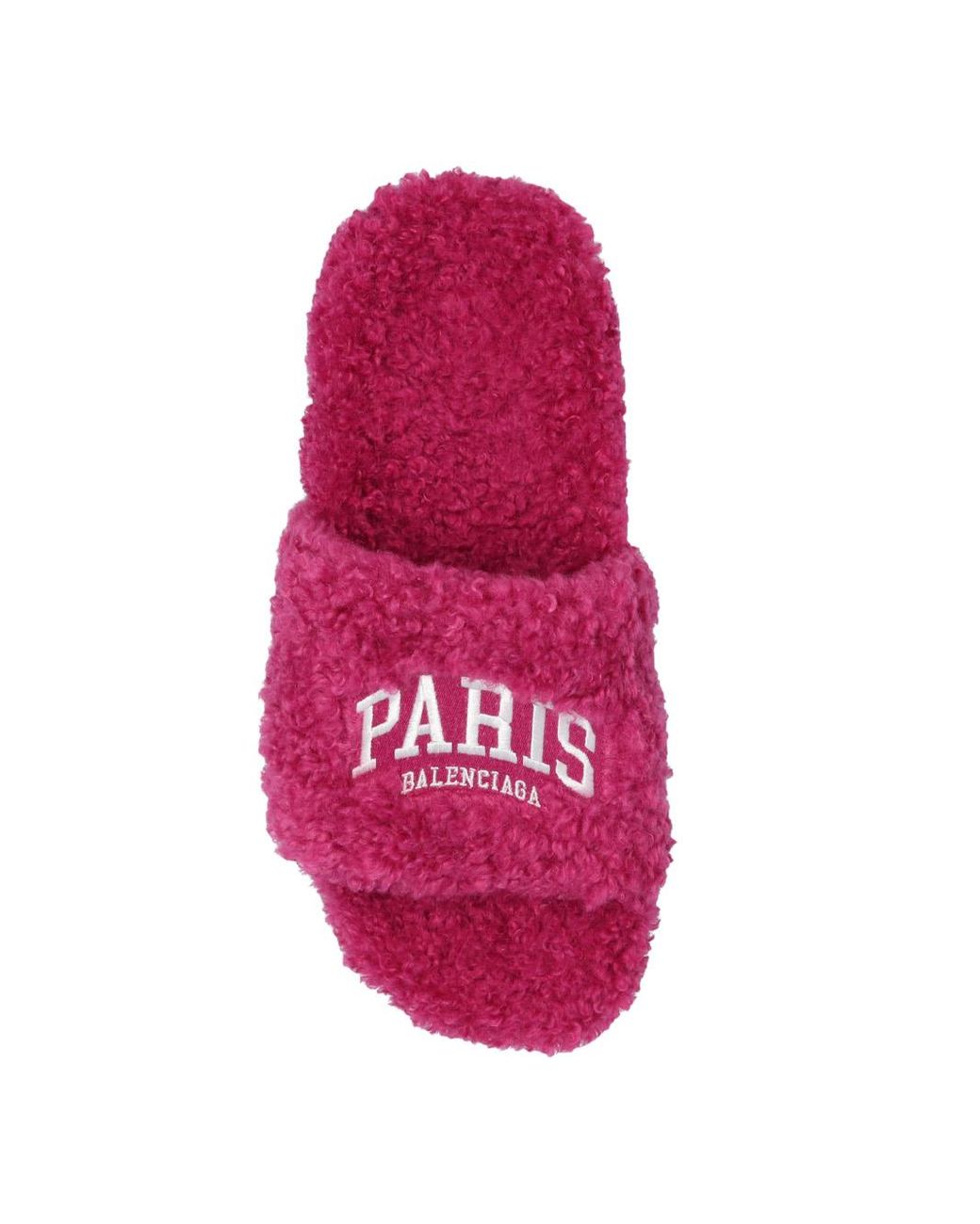 balenciaga fur slides pink