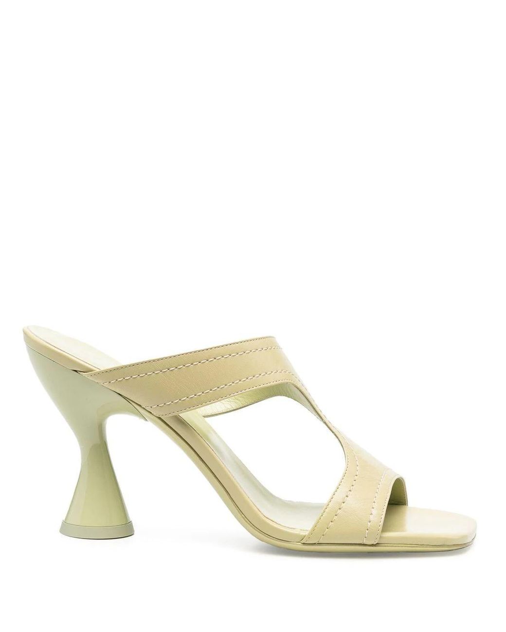 BY FAR Nadia Cut-out Mules in Green | Lyst