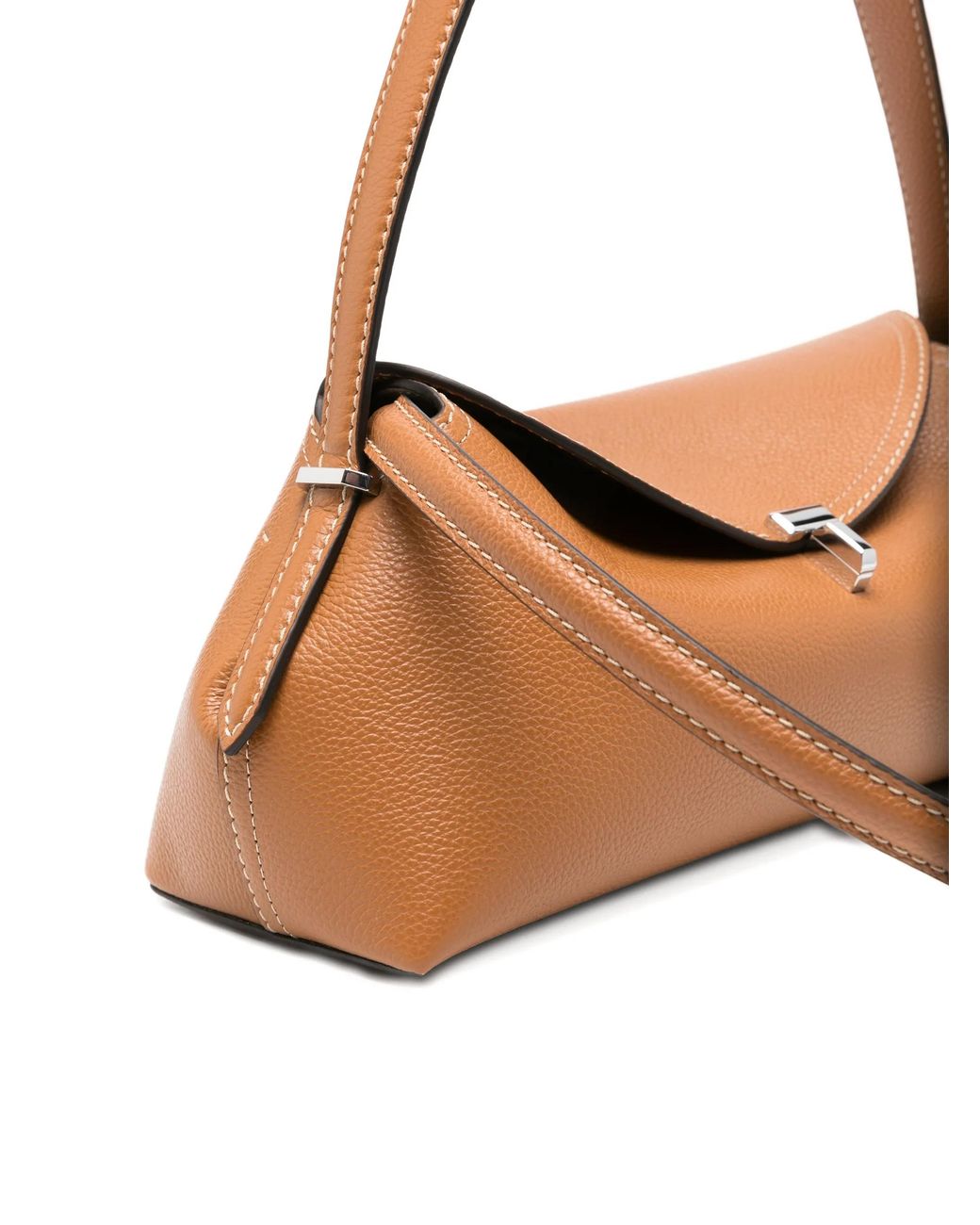 Totême  Metallic Grained-leather T-lock Shoulder Bag