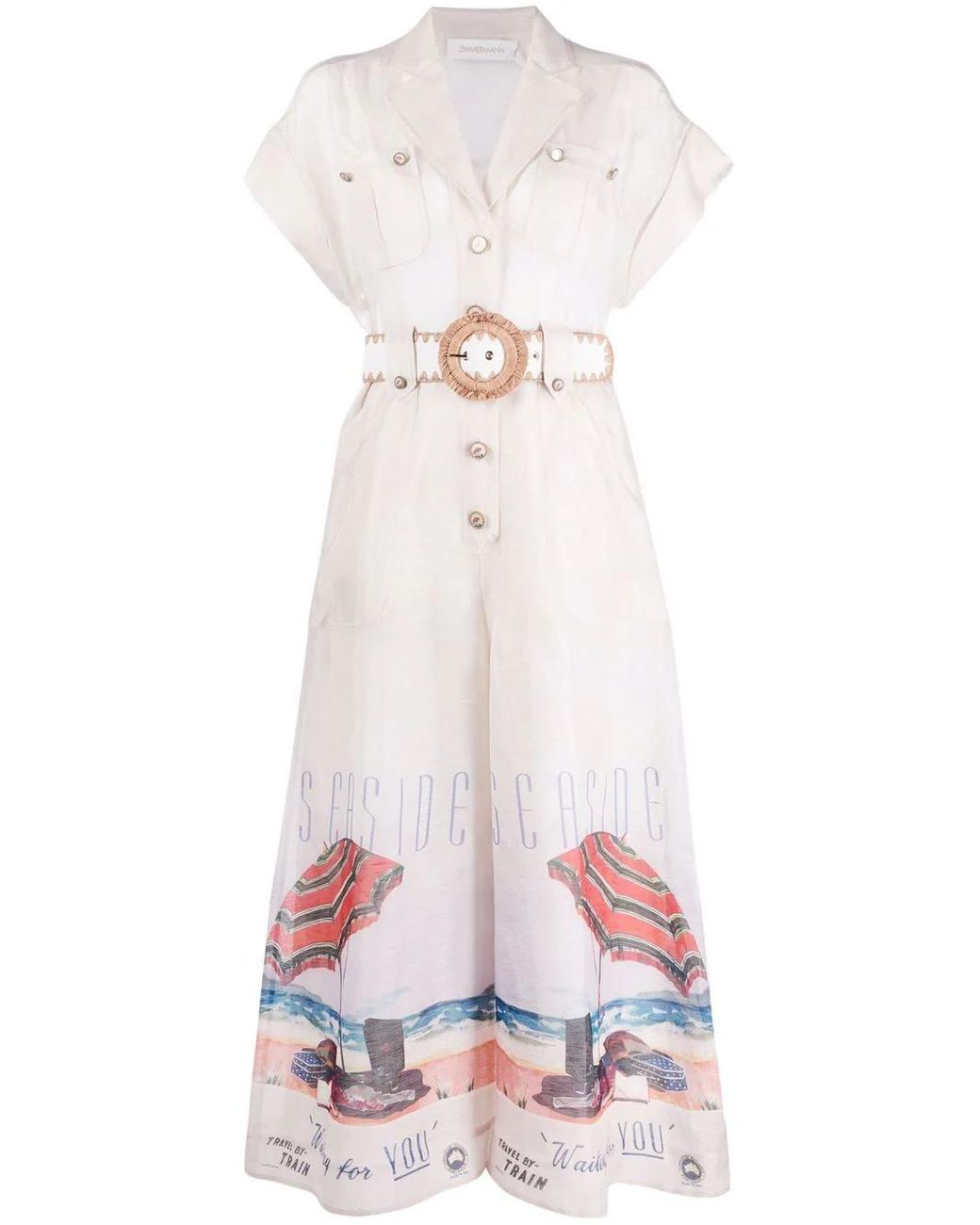 Zimmermann Postcard Belted Jumpsuit in White Lyst