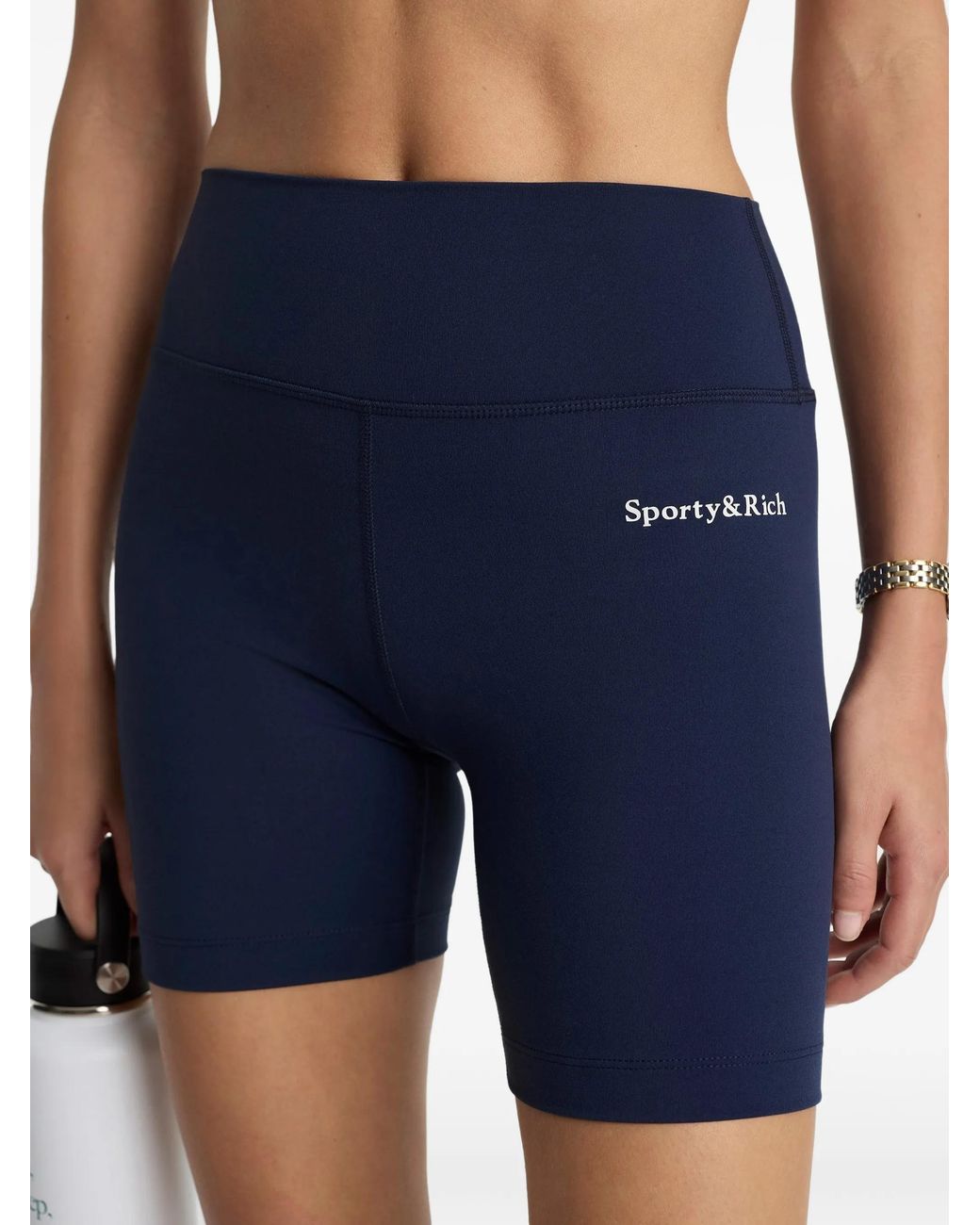 SPORTY&RICH Blue High-waisted Shorts