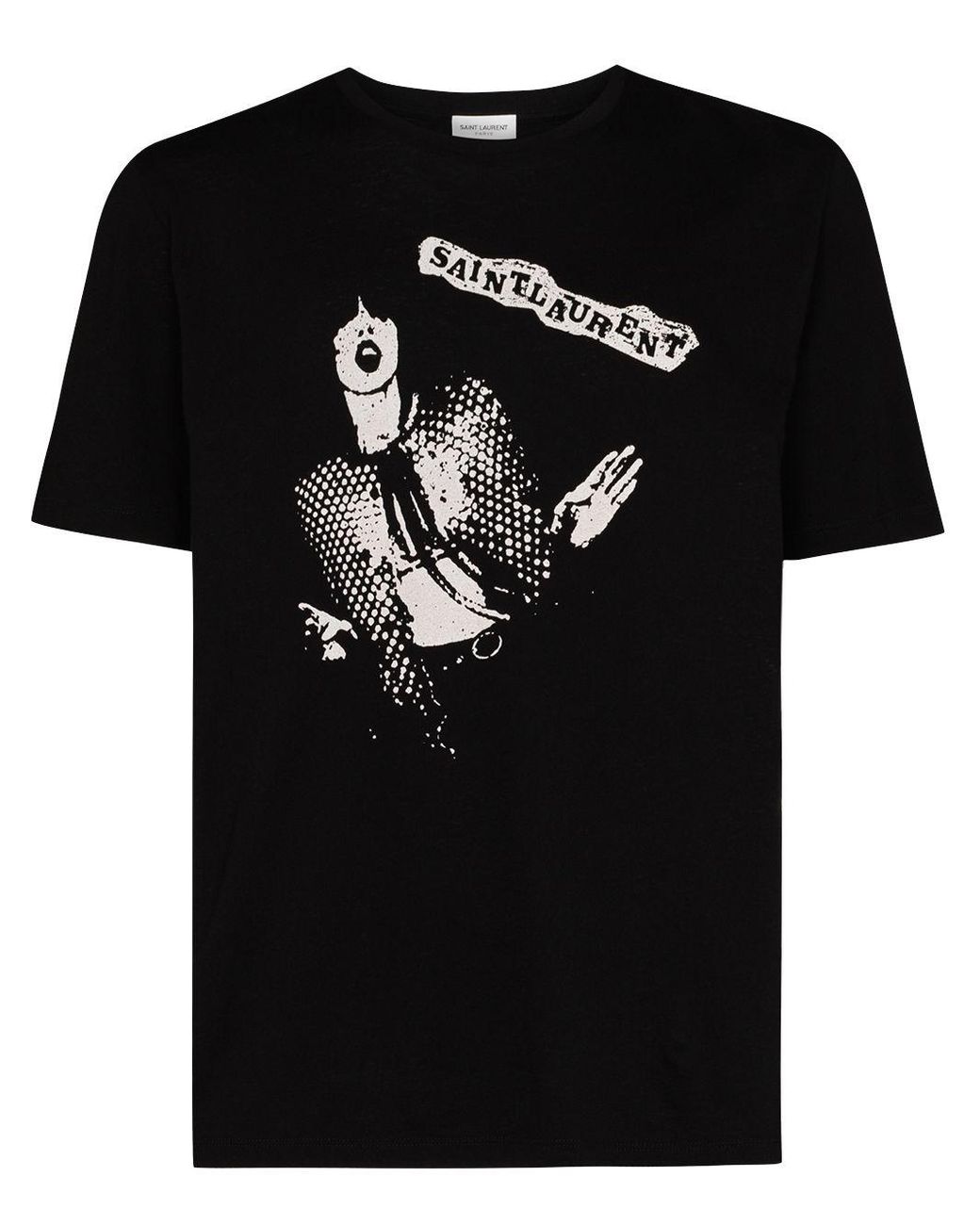 Saint Laurent Rock Icon Print T-shirt in Black for Men | Lyst