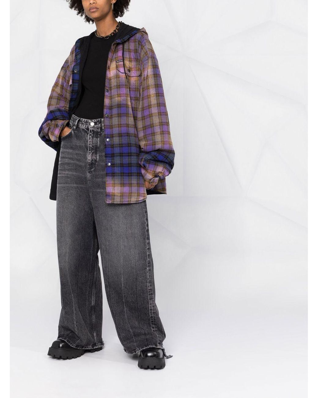 トップス BALENCIAGA Check Flannel Bleached Shirt BALENCIAGA Check Flannel Bleached Shirtの通販 by あかさたな's shop