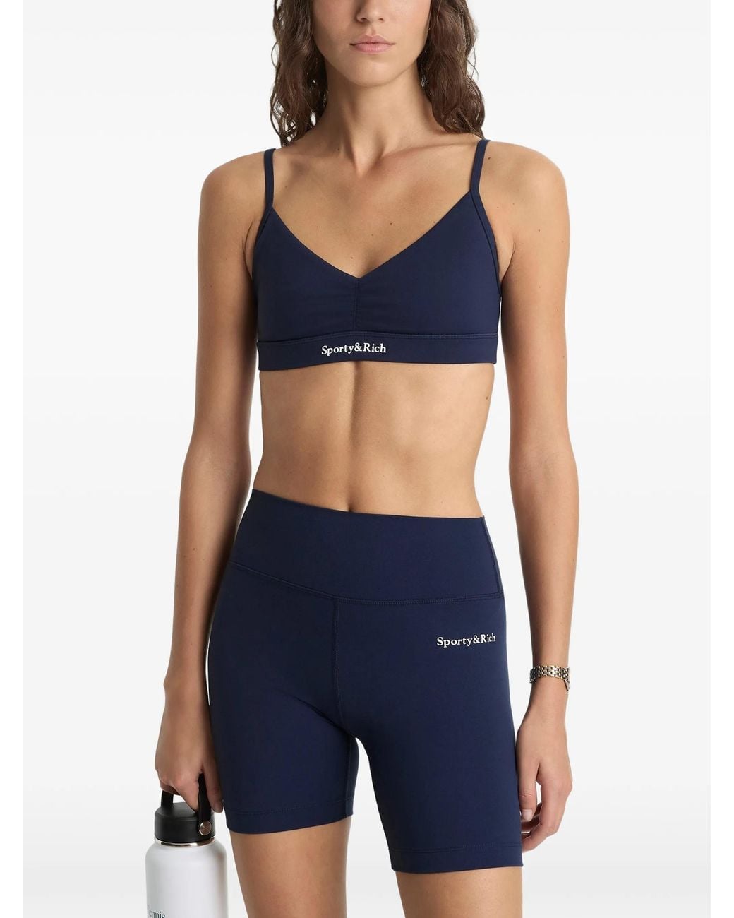 SPORTY&RICH Blue High-waisted Shorts