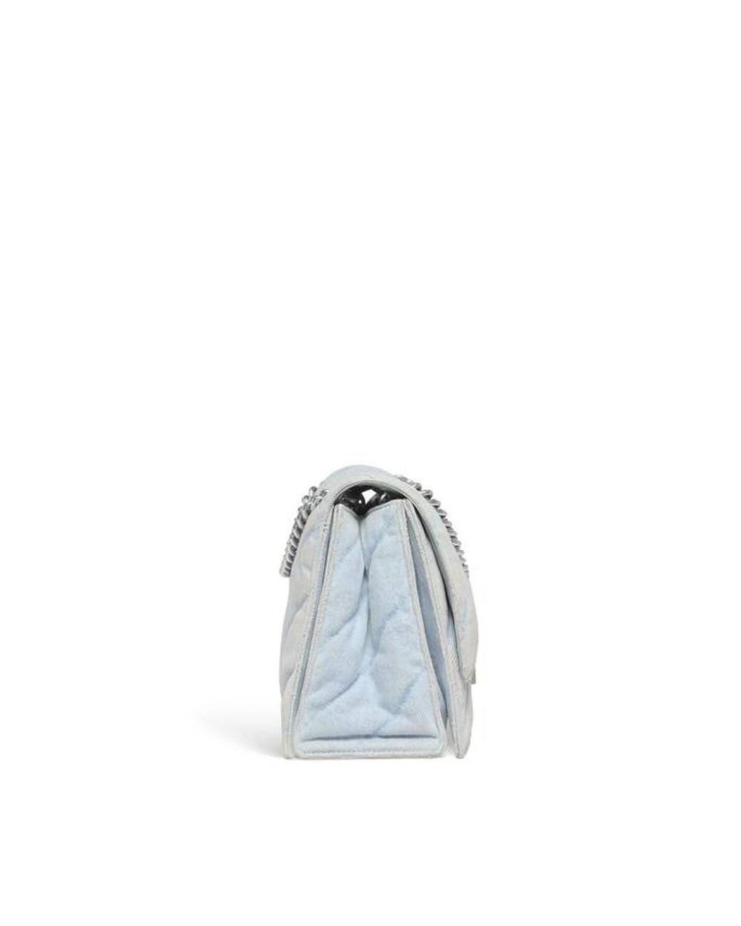 Women's Crush Medium Chain Bag Quilted Denim in Light Blue