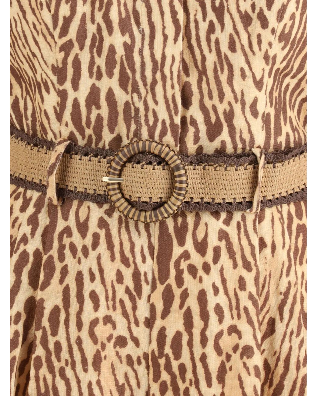 Zimmermann Natural Halterneck Leopard-print Mini Dress