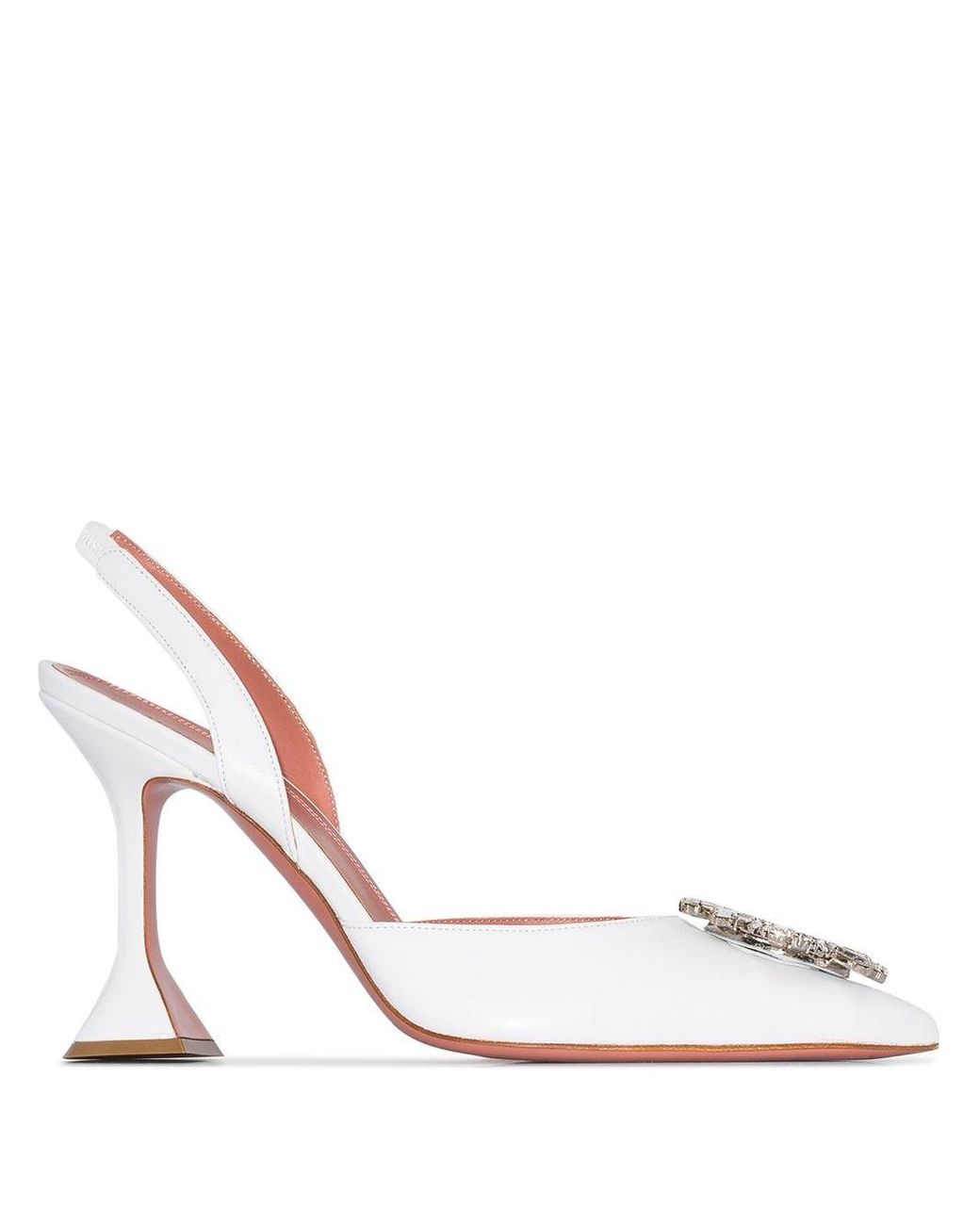 AMINA MUADDI Begum 95mm Slingback Pumps in White | Lyst