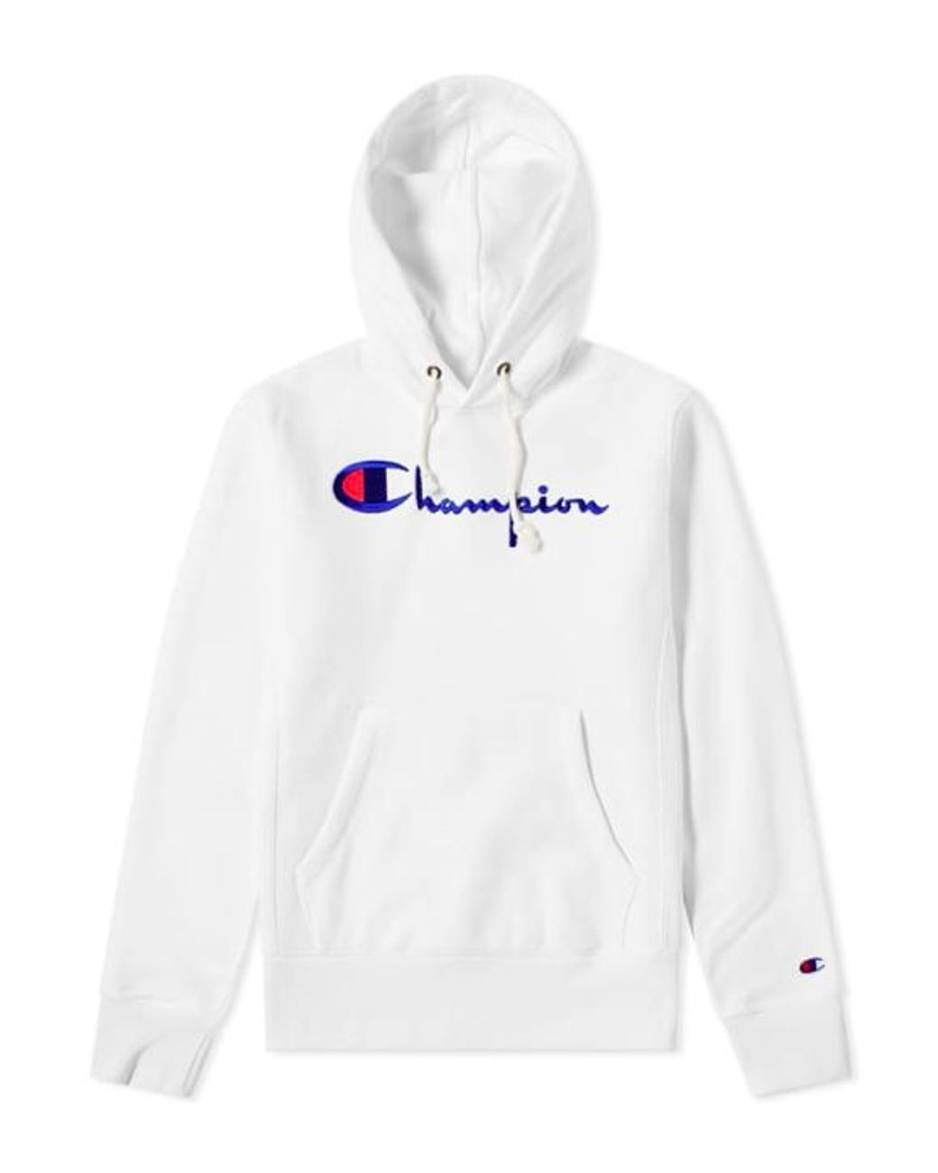 Champion Big And Tall Script Logo Hoodie in White for Men - Save 69% - Lyst