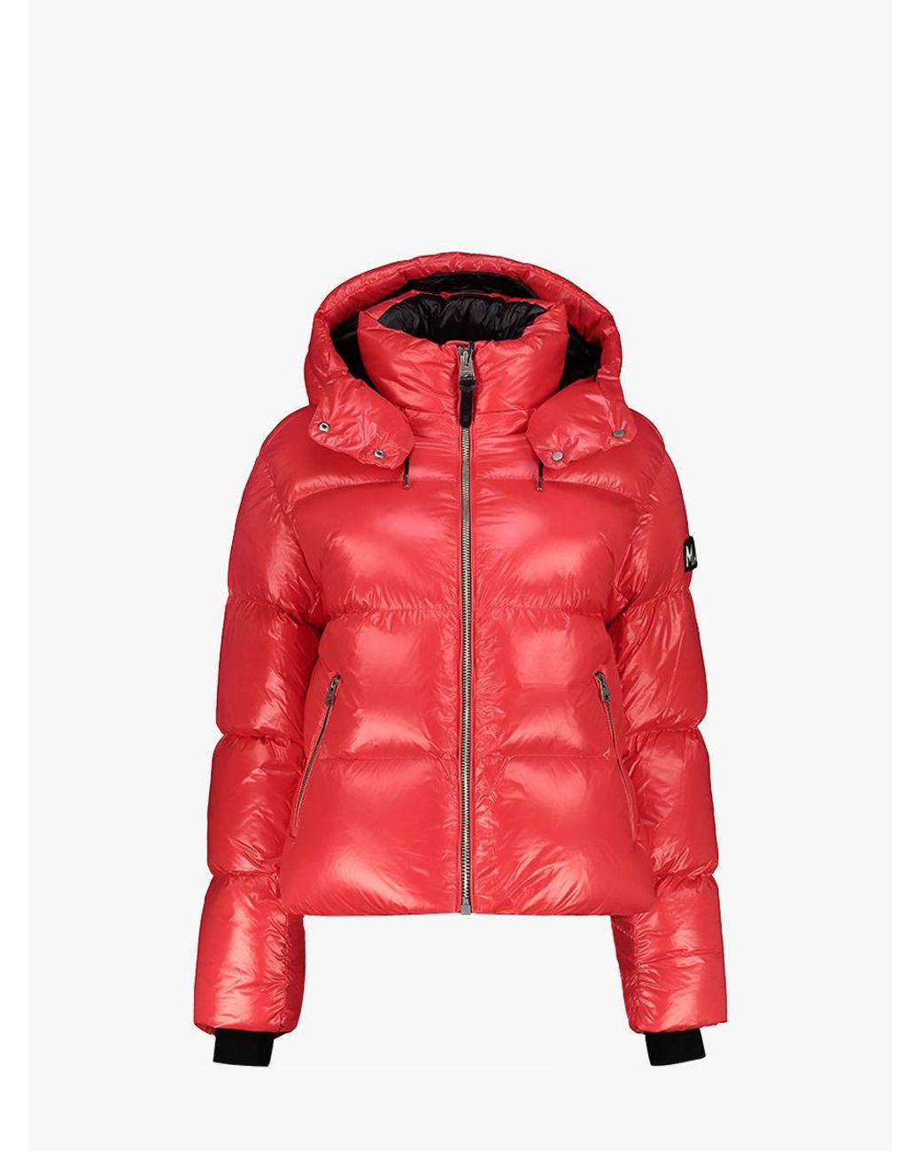mackage red leather jacket