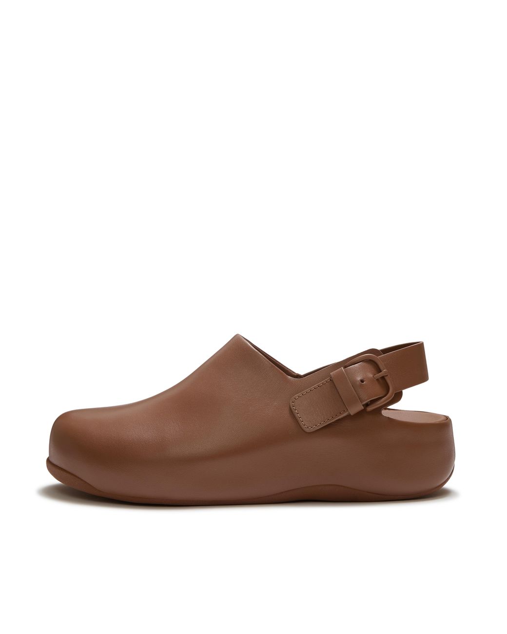 Fitflop Brown Shuv Leather Back-Strap Mules, Tan, Size: Uk