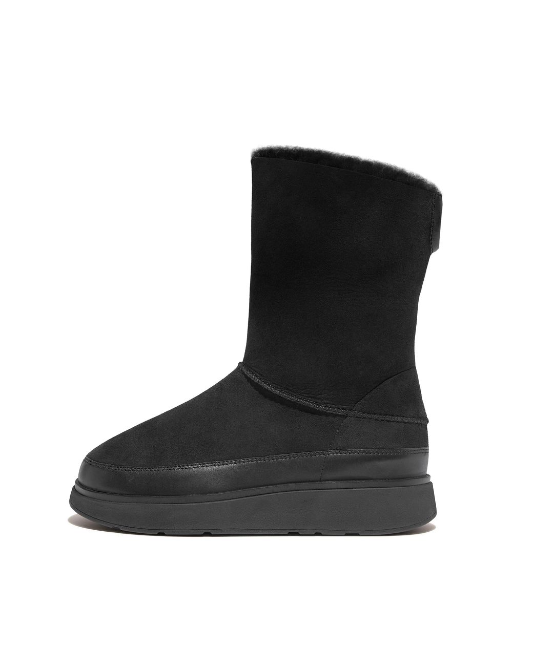 Fitflop Black Gen-Ff Short Double-Faced Shearling Boots