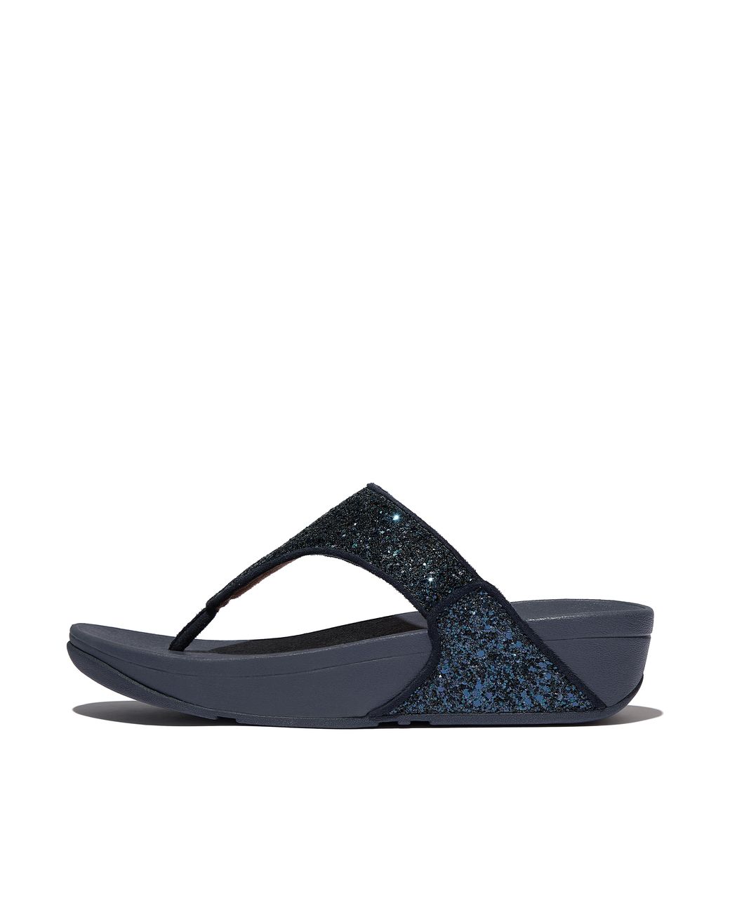 Fitflop Blue Lulu Glitter Toe-Post Sandals Pu/Glitter