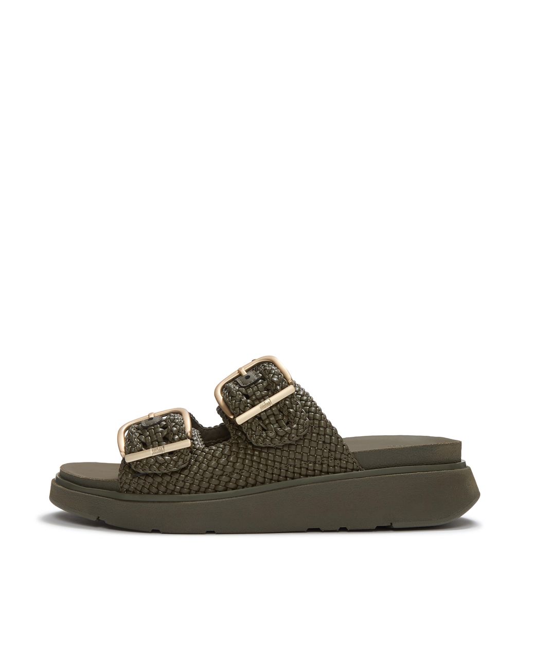Fitflop Green Gen-Ff Woven Two-Bar Slides