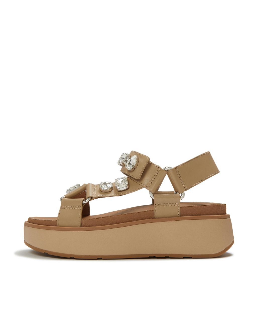 Fitflop Natural Gen-Ff Max Ultra-Jewel Leather Back-Strap Sandals
