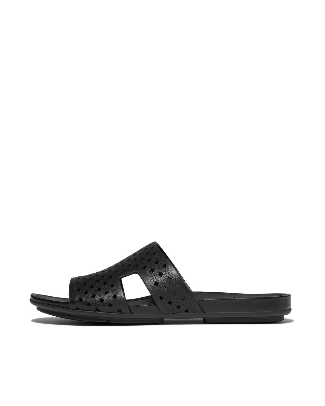 Fitflop Black Gracie Perf-Leather H-Bar Slides