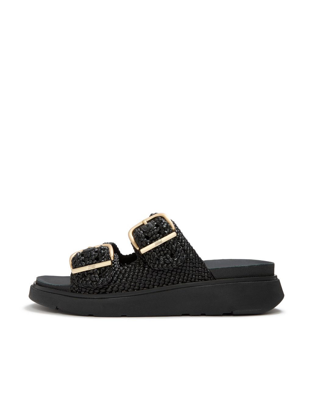 Fitflop Black Gen-Ff Woven Two-Bar Slides