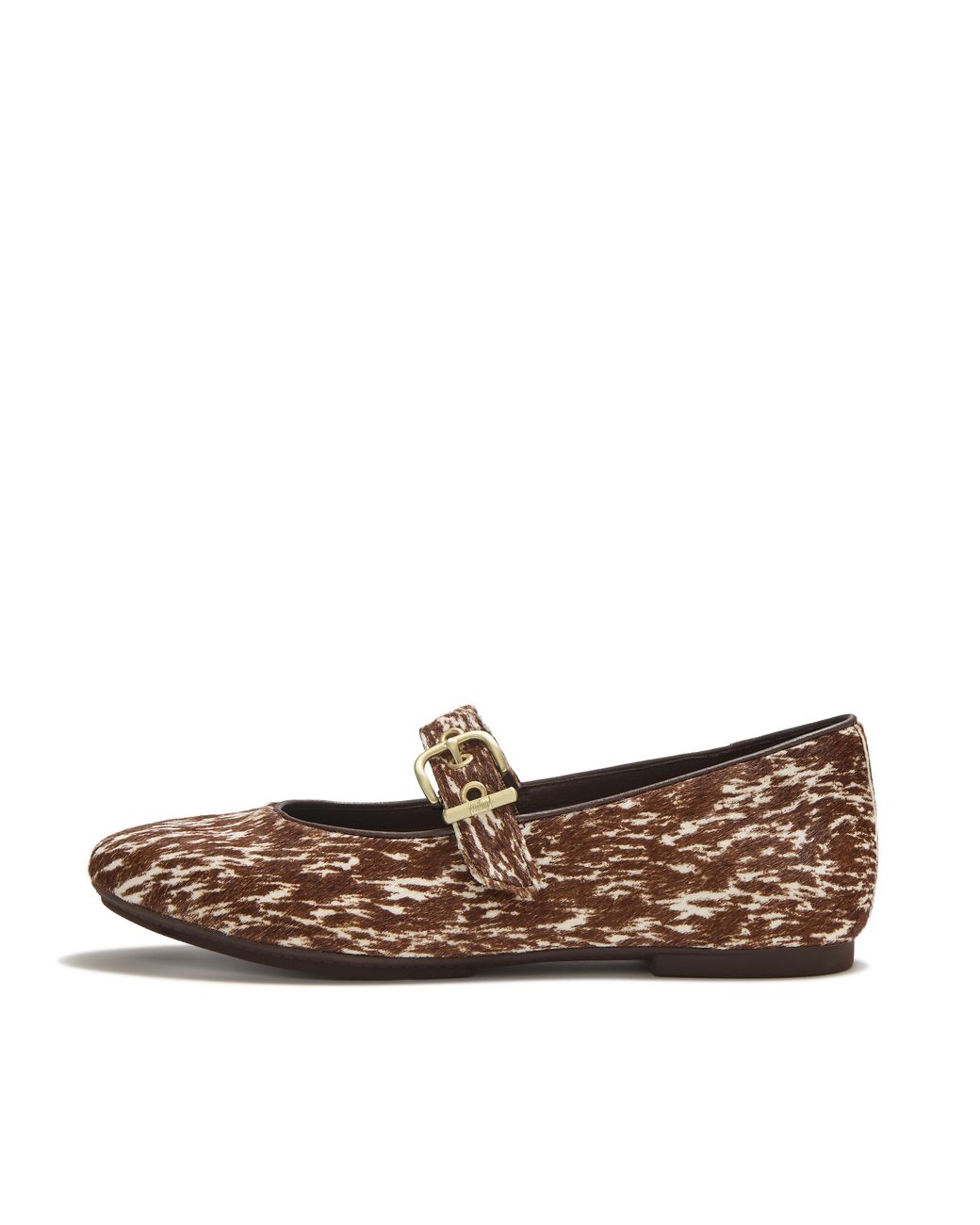 Fitflop Brown Delicato Leather Pony-Hair Mary Janes, Size: Uk