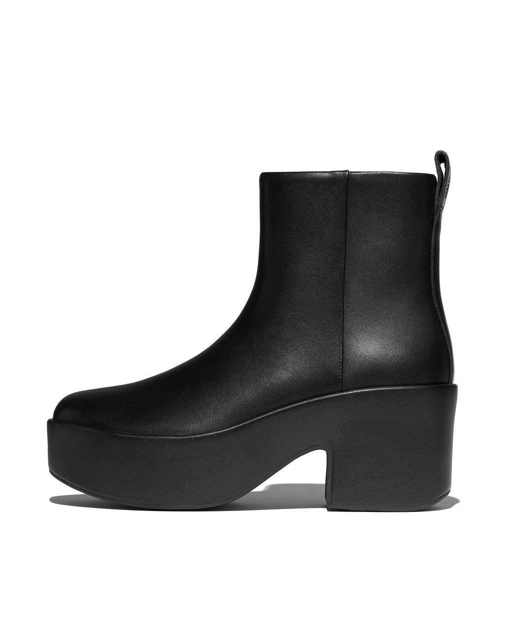 Fitflop Black Platfforms Leather Heeled Ankle Boots