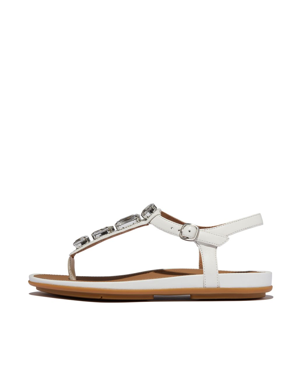 Fitflop Brown Gracie Ultra-Jewel Leather T-Bar Sandals