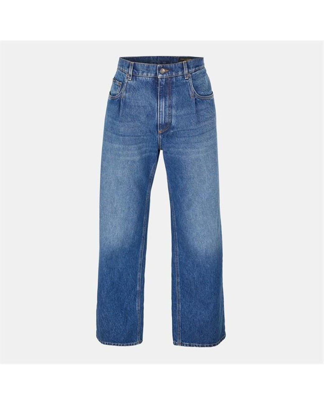 Dolce & Gabbana Blue Relaxed Straight Leg Jeans for men