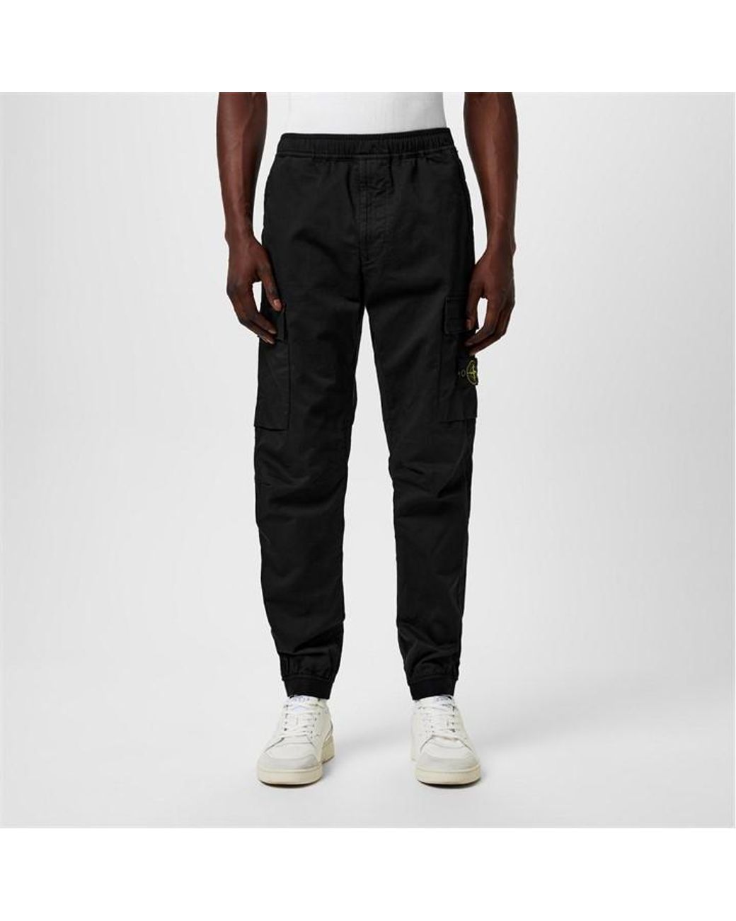 Stone Island Black Raso Cargo Trousers for men