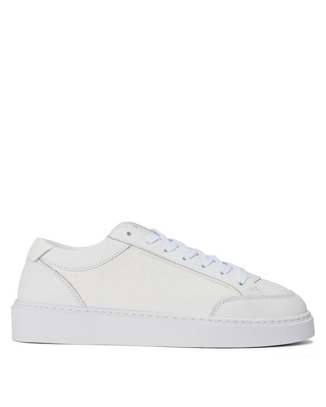 Cleens White Luxor Leather Low-Top Trainers for men