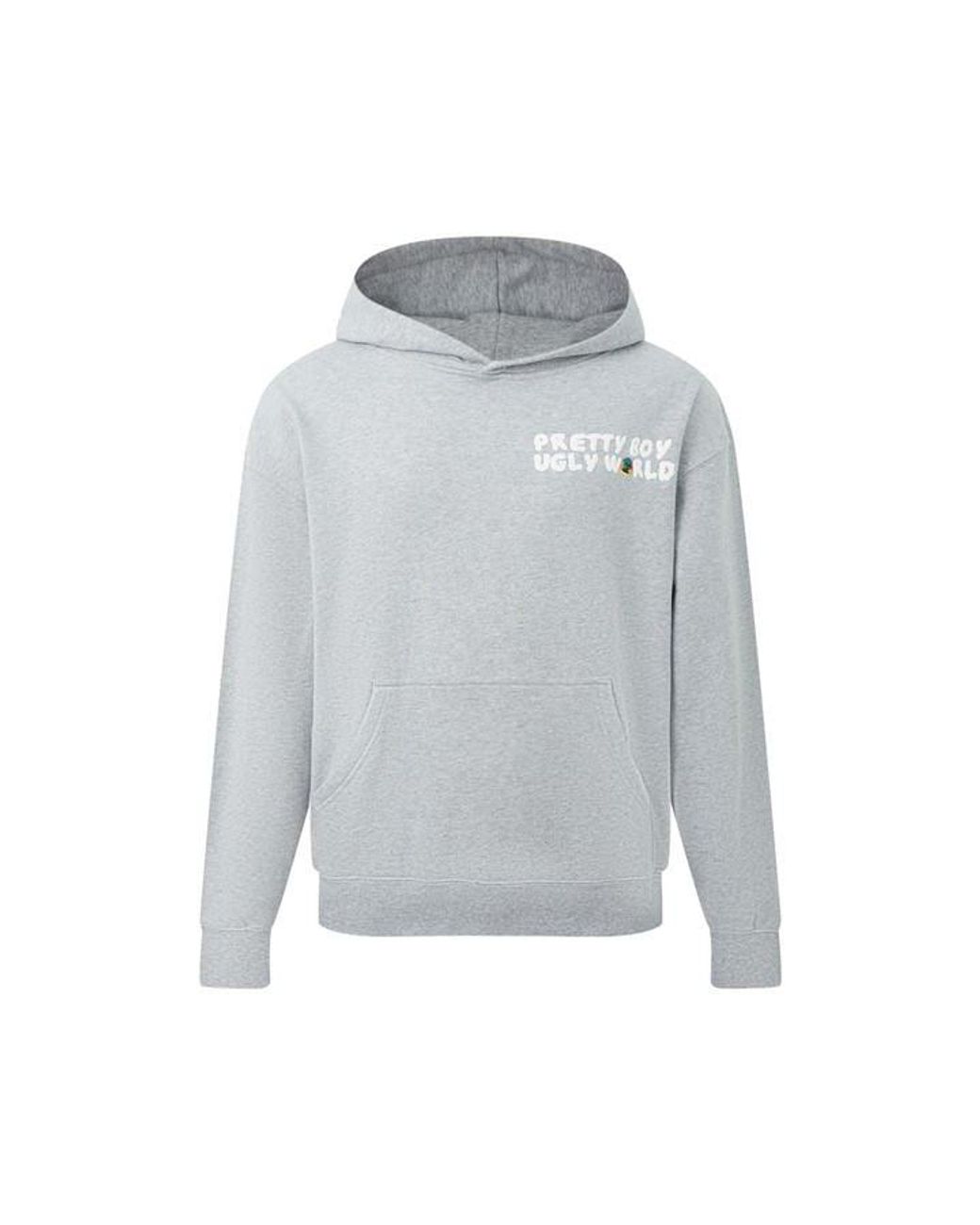 PRETTY BOY UGLY WORLD Gray The Over The Head Hoodie for men