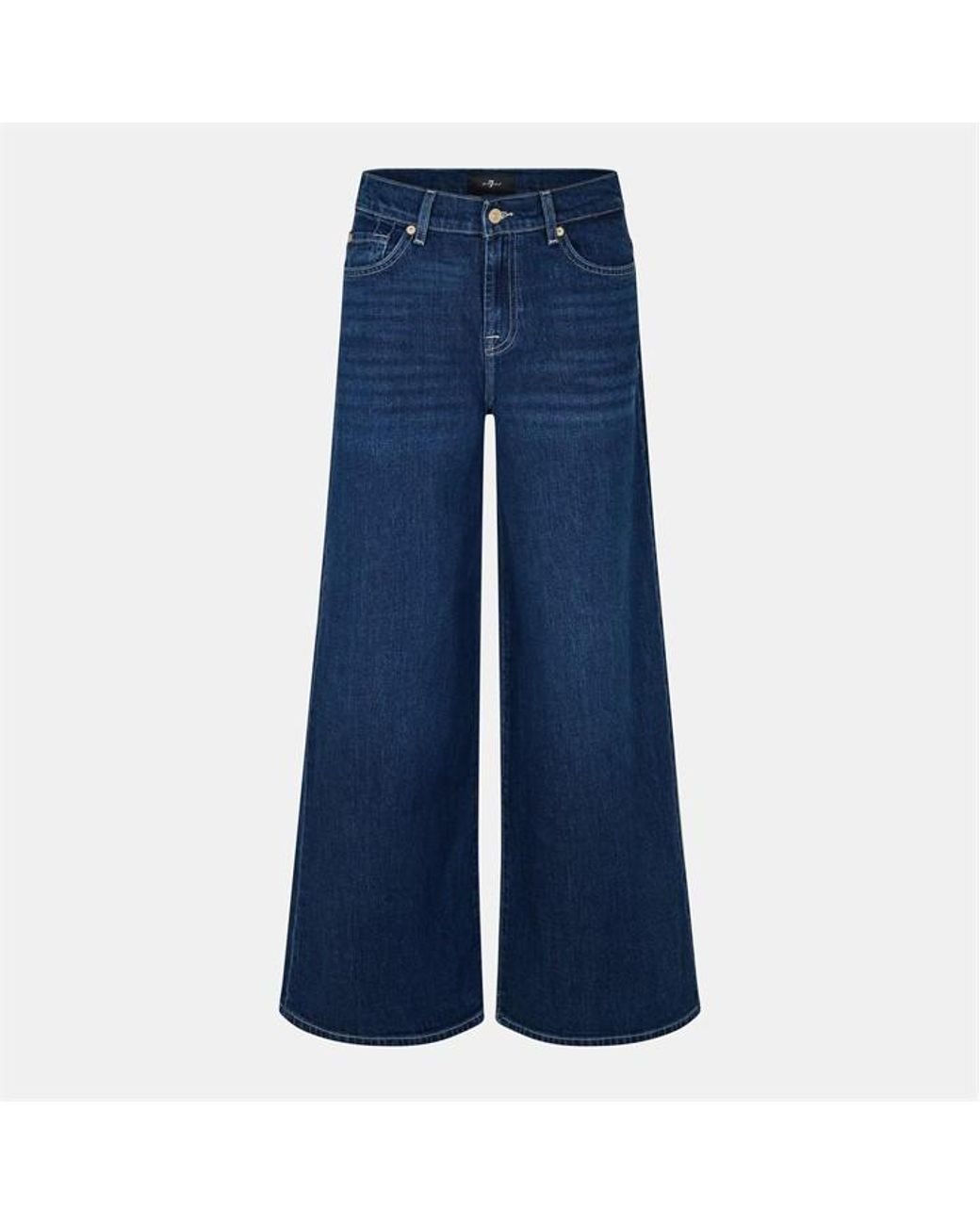 7 For All Mankind Blue Marie Wide Leg Jeans