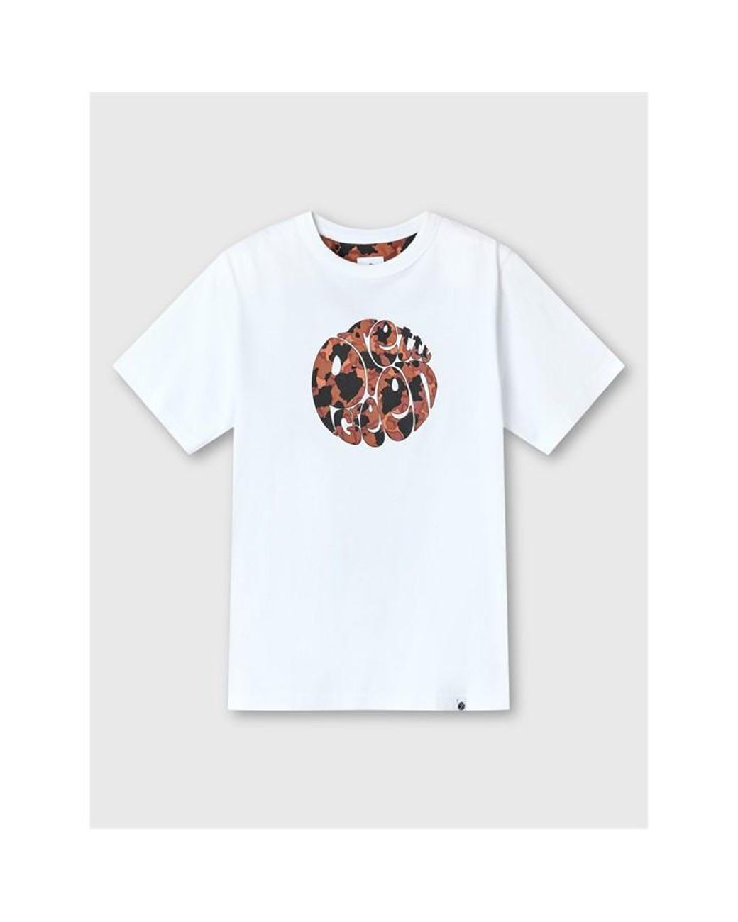 Pretty Green White Pg Brindle Logo Regular Fit T-Shirt for men