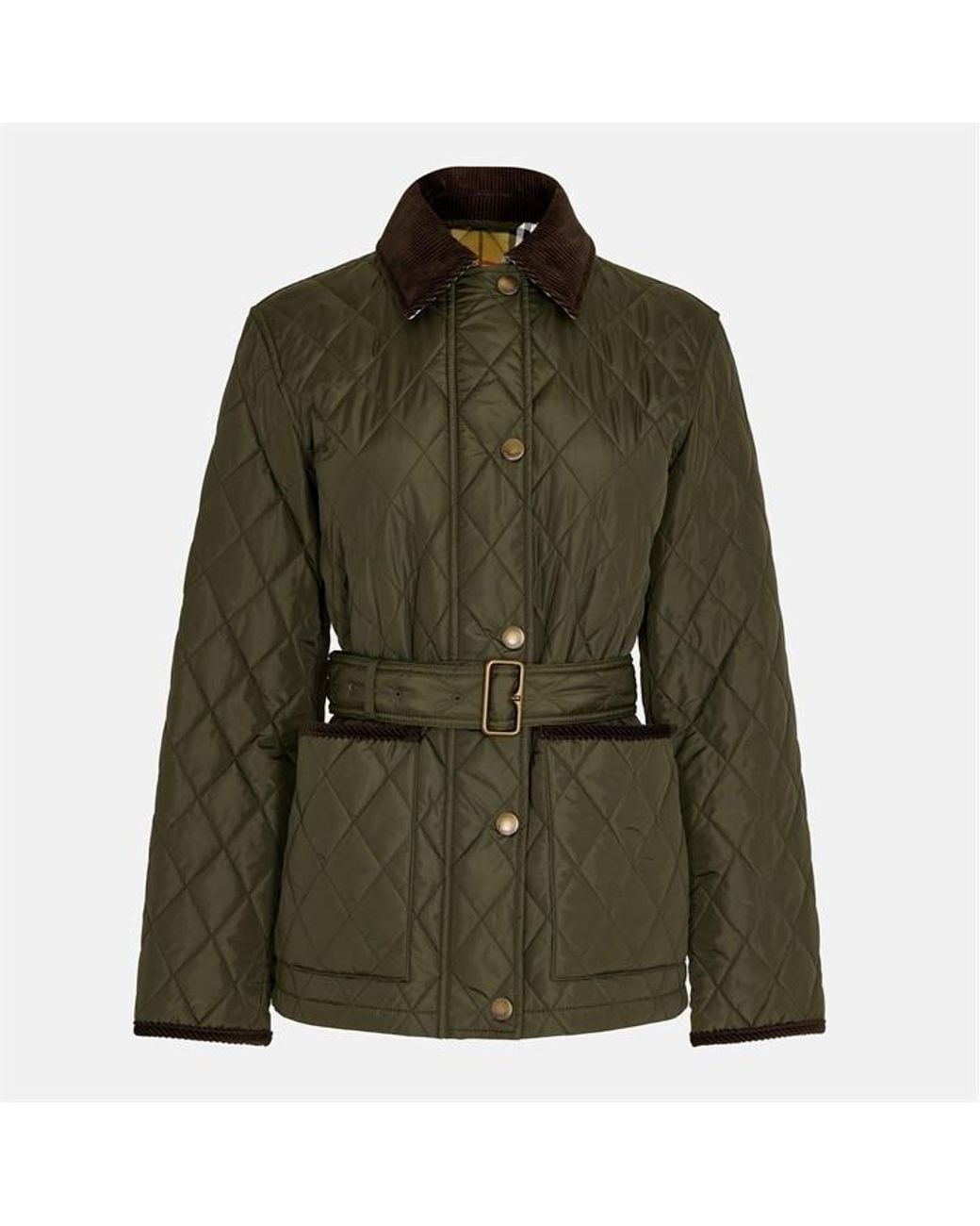 Burberry Green Chiltern Diamond Quilted Jacket