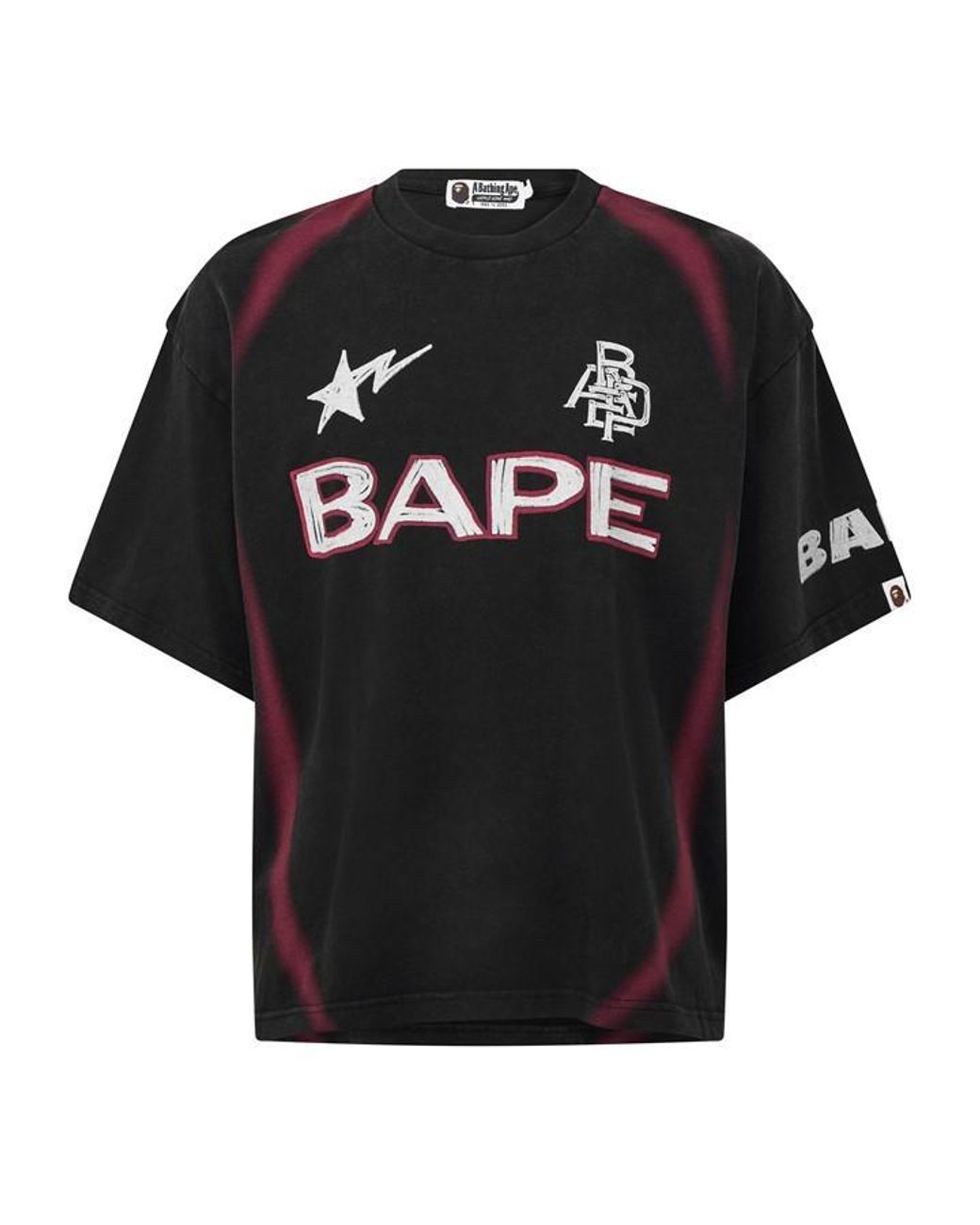 A Bathing Ape Black Bape Football Jersey Sn62 for men
