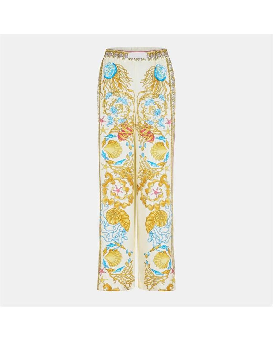 Versace Metallic High-Rise Wide Leg Trousers