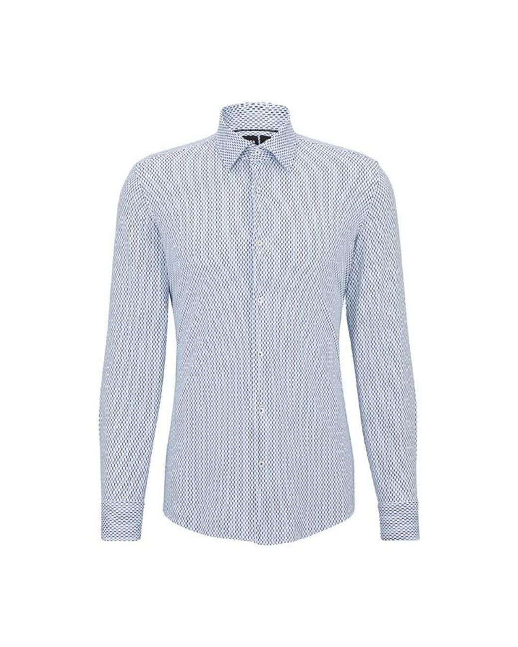 Boss Blue P Hank Kent Long Sleeve Oxford Shirt for men