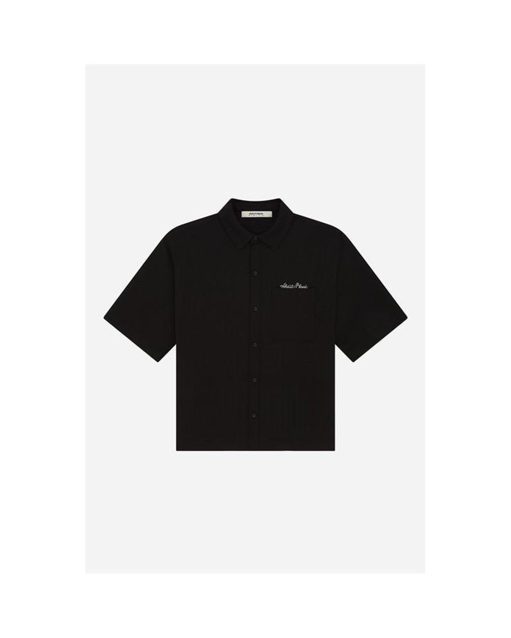 About Blank Black Short Sleeve Plain Shirt for men