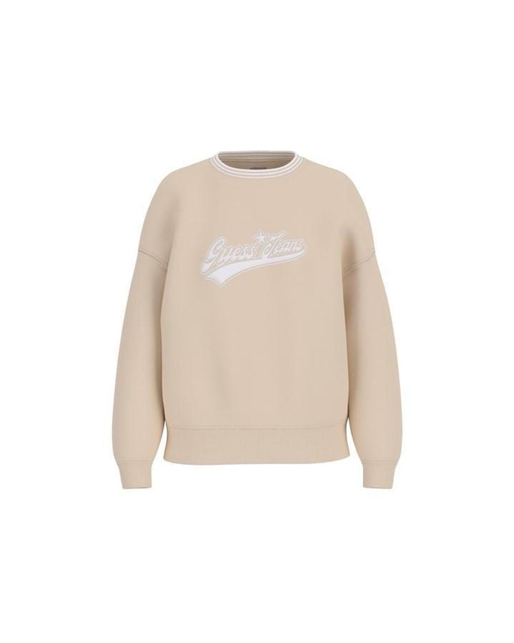 Guess Natural Star Cotton Crew Sweatshirt