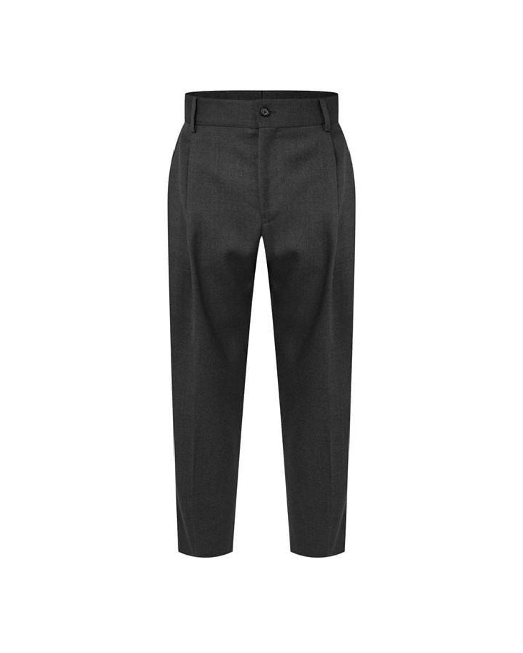 Dolce & Gabbana Gray Slim Fit Tailored Trousers for men