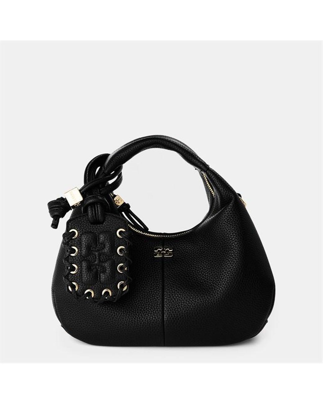 Ganni Black Mini Hobo Crossbody Bag