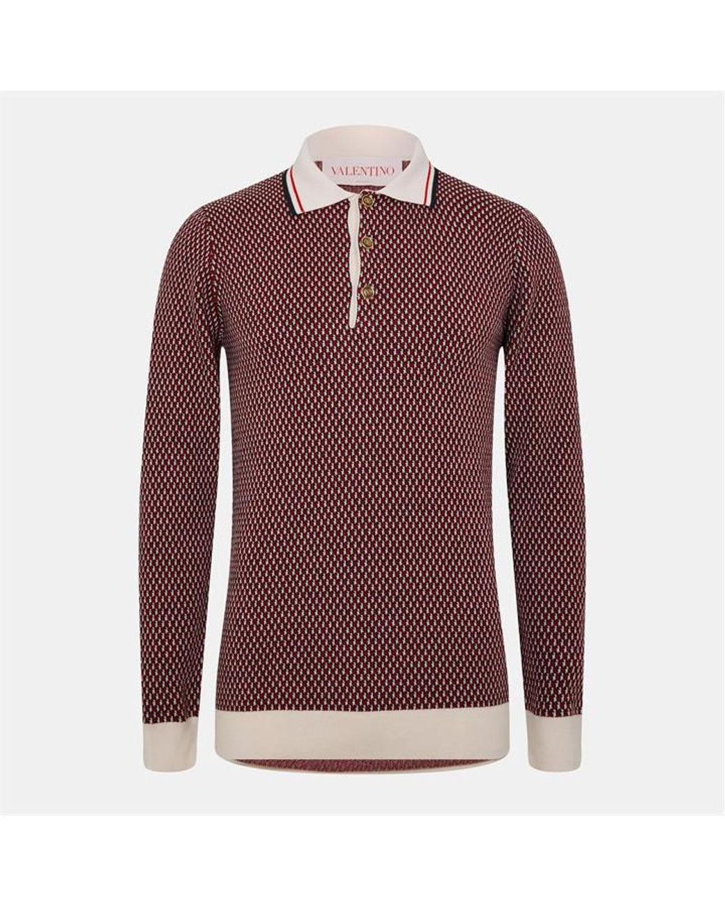 Valentino Purple Knitted Polo Shirt for men
