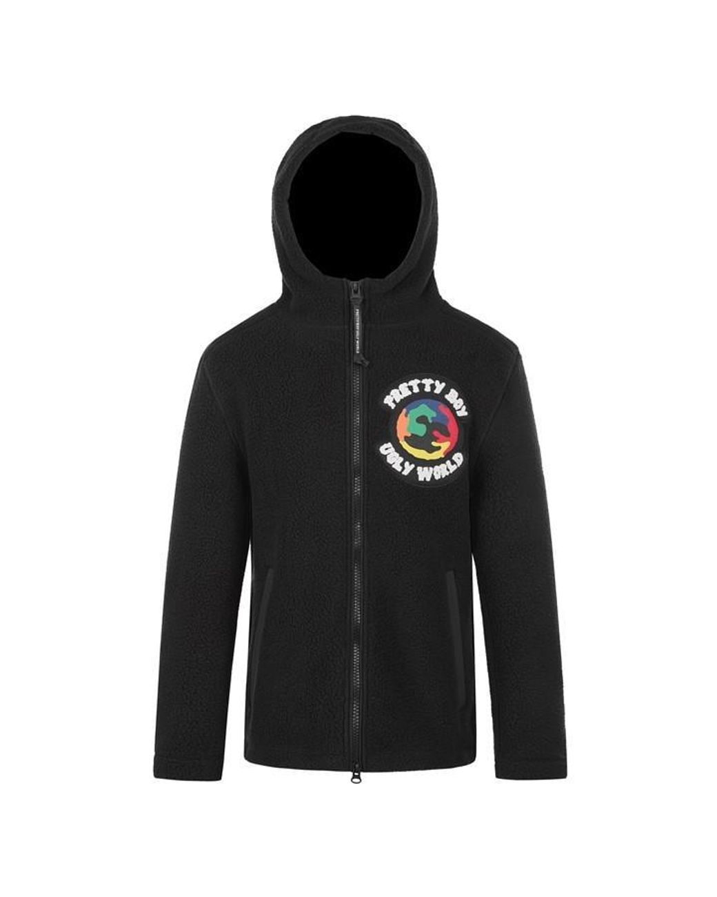 PRETTY BOY UGLY WORLD Black Textured Sherpa Jacket for men