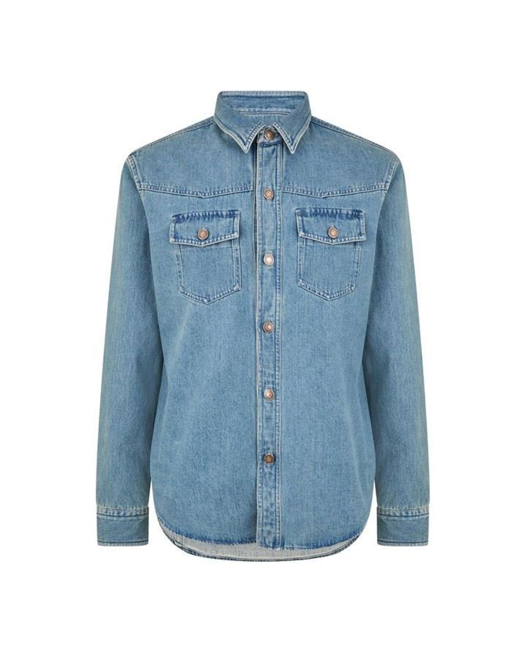 Tom Ford Blue Denim Long Sleeve Overshirt for men